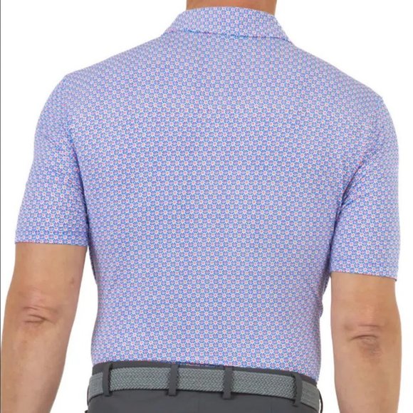 IBKUL Men's Geo Royal Print Polo Modern Fit Size XXL NWT - Picture 2 of 10